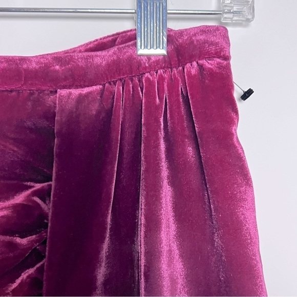 Anthropologie Montie Velvet Raspberry Mini Skirt Fall Winter 2 - Picture 4 of 8